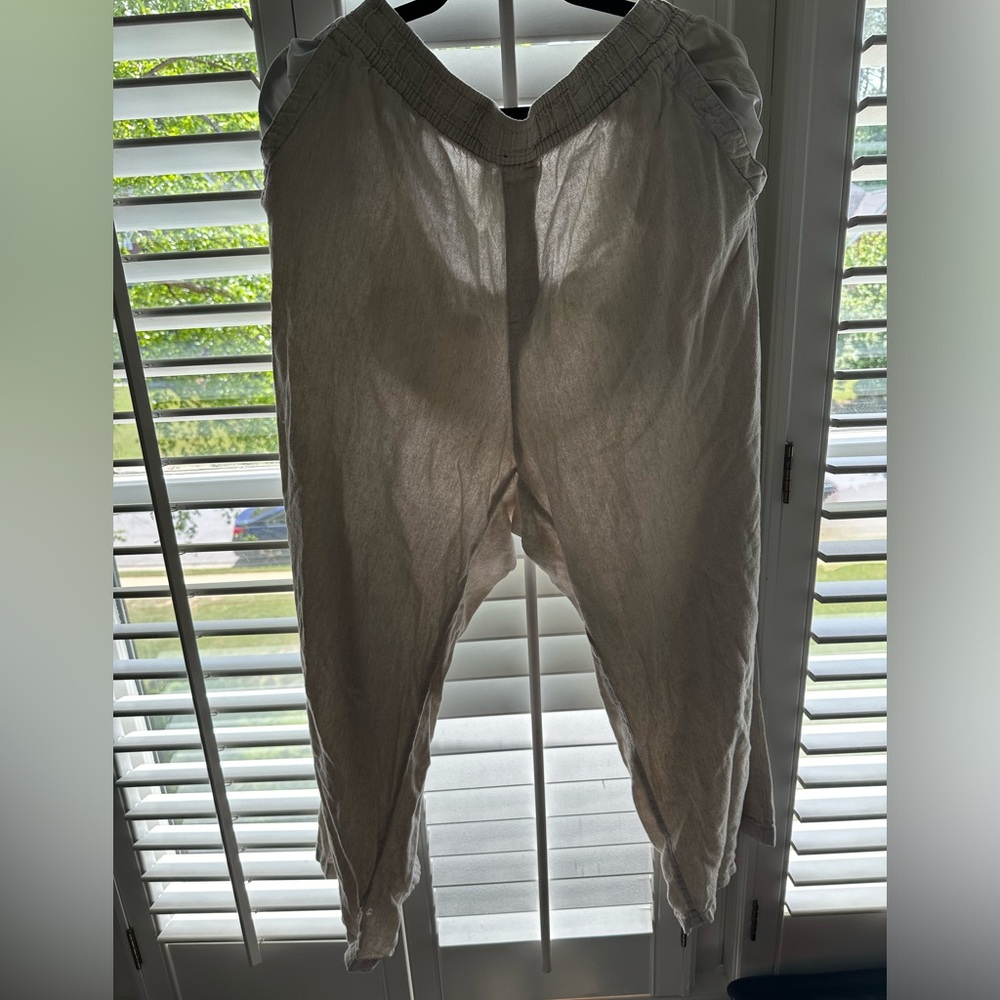 Khaki wide leg pants